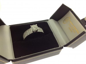 double row diamond engagement ring