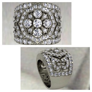 fancy diamond wide ring