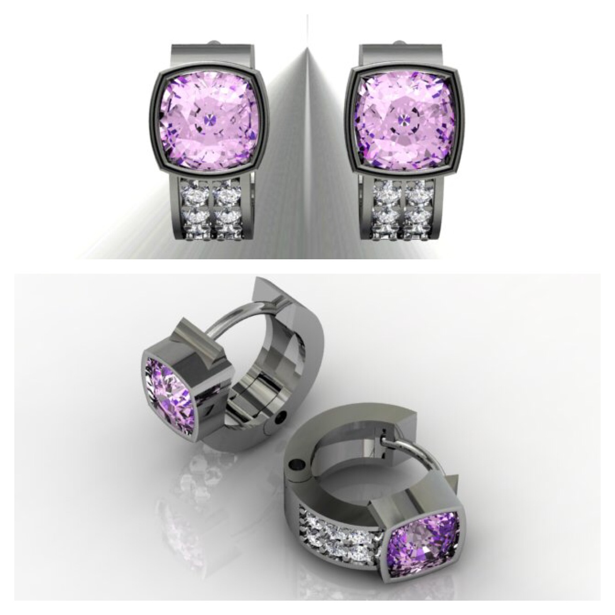 tanzanite and diamond earrings