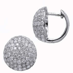 Domed Pave Diamond Earrings Toronto