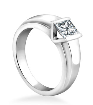 Tension Set Solitaire Lab Engagement Ring