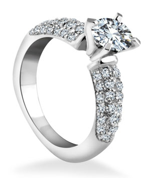 Brilliant Engagement Ring PAVE Diamond