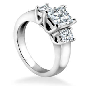 Past present future princess cut diamond engagement ring