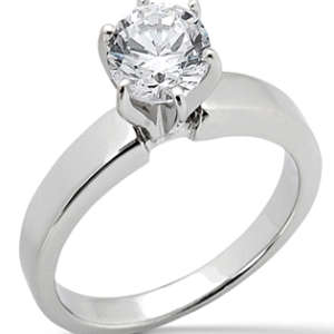 Custom design engagement ring with a squared band & 6 prongs