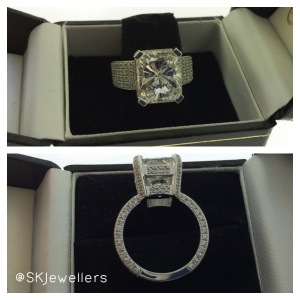 7.00ct Radiant Cut diamond engagement ring