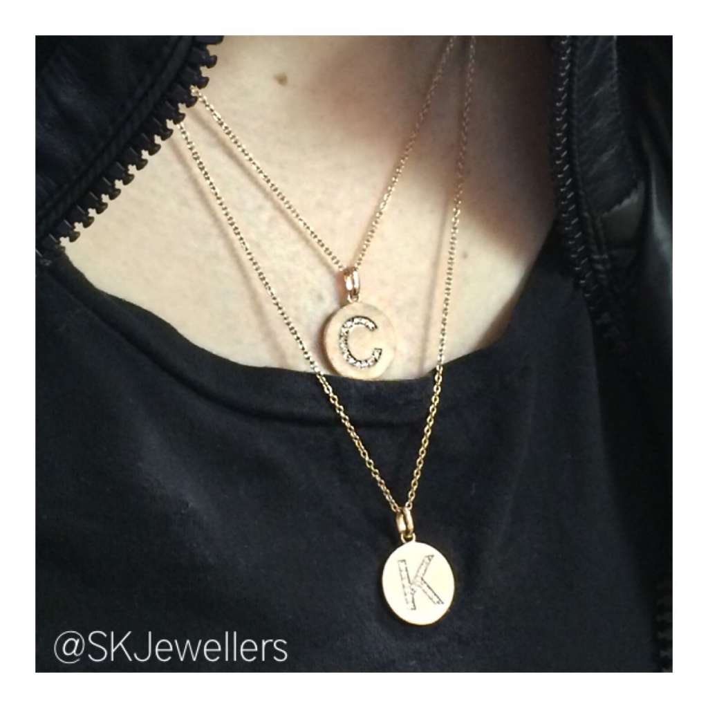 rose gold initial pendants