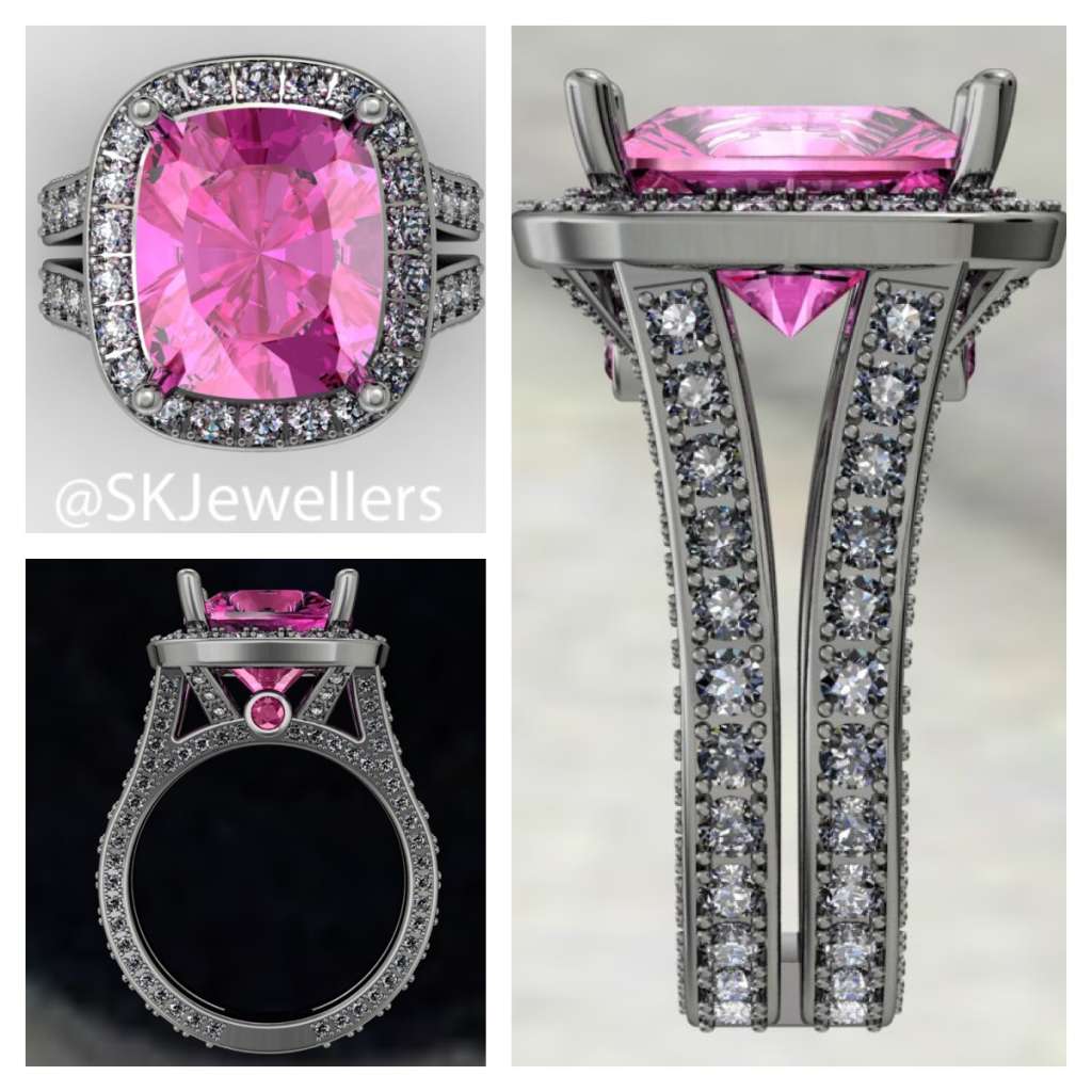 pink sapphire and diamond ring design