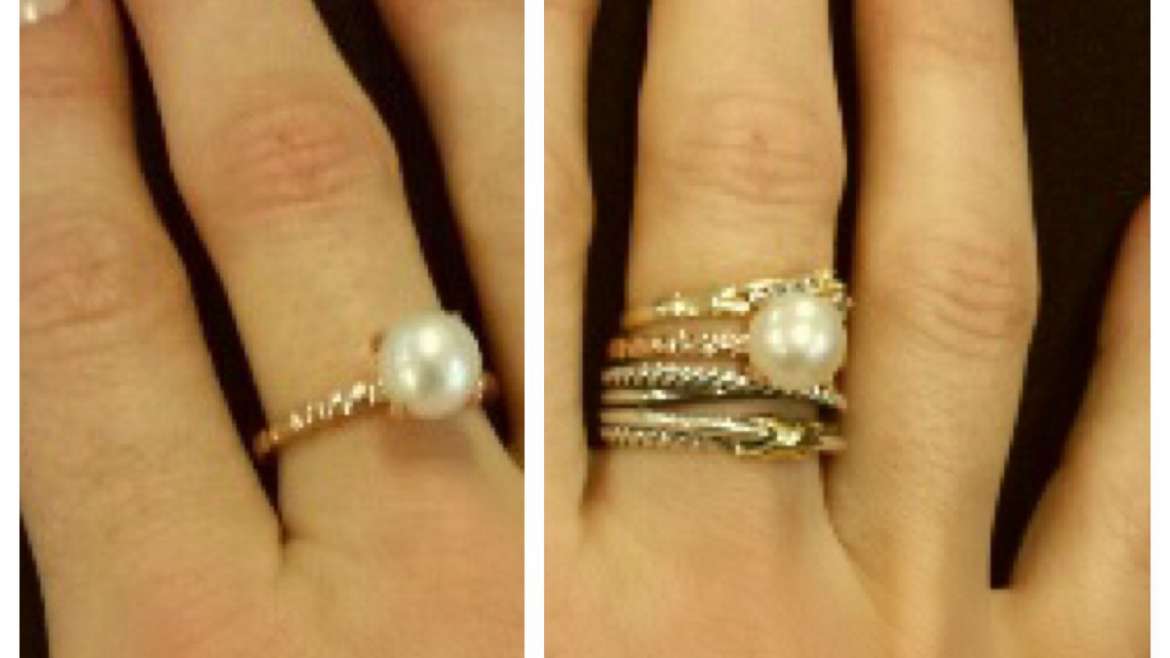 Pearl stacking rings