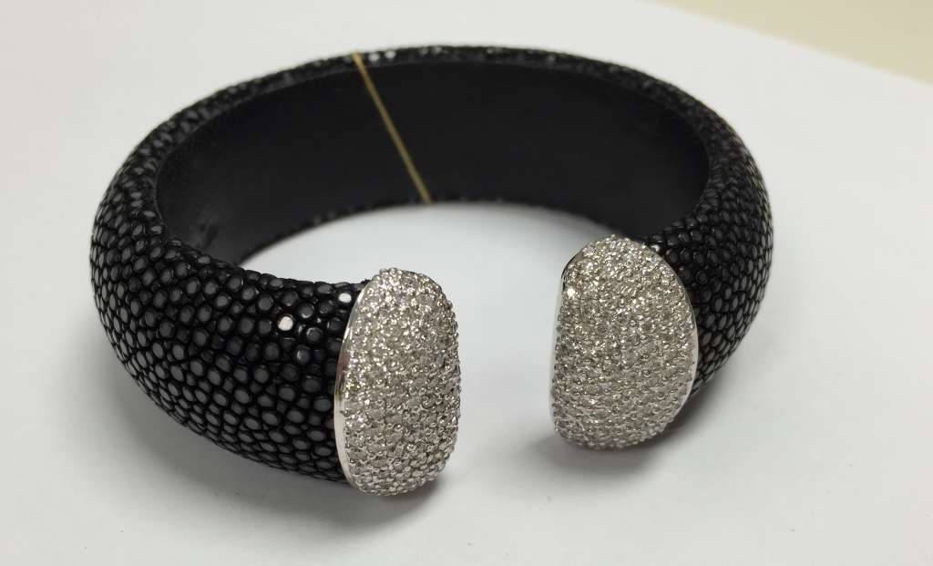 black sting ray leather and diamonds