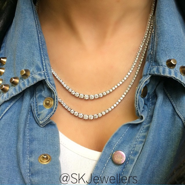 Layered diamond necklace