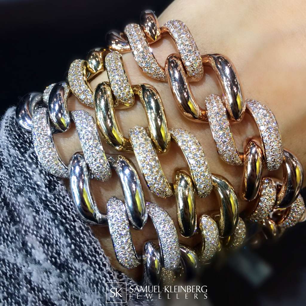 diamond link bracelets