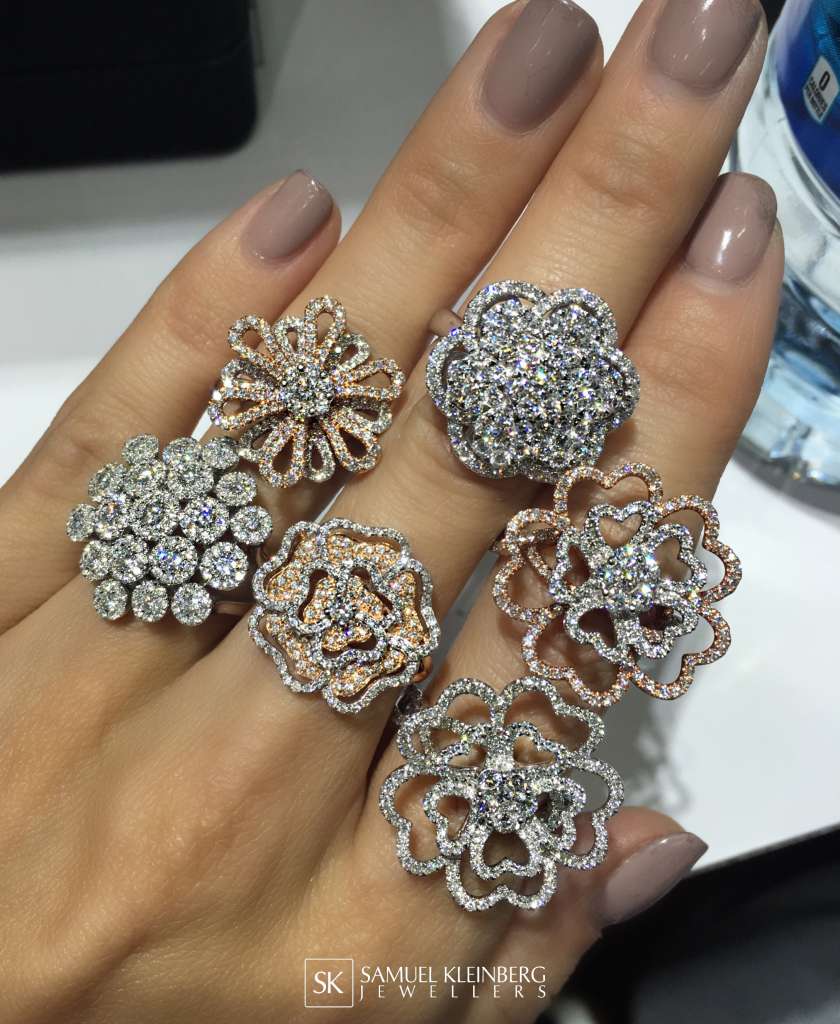 diamond flower rings