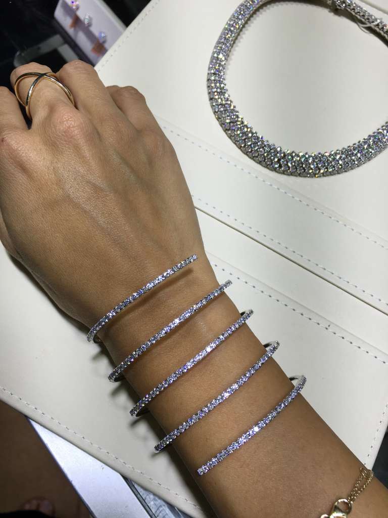 Diamond slinky bracelet