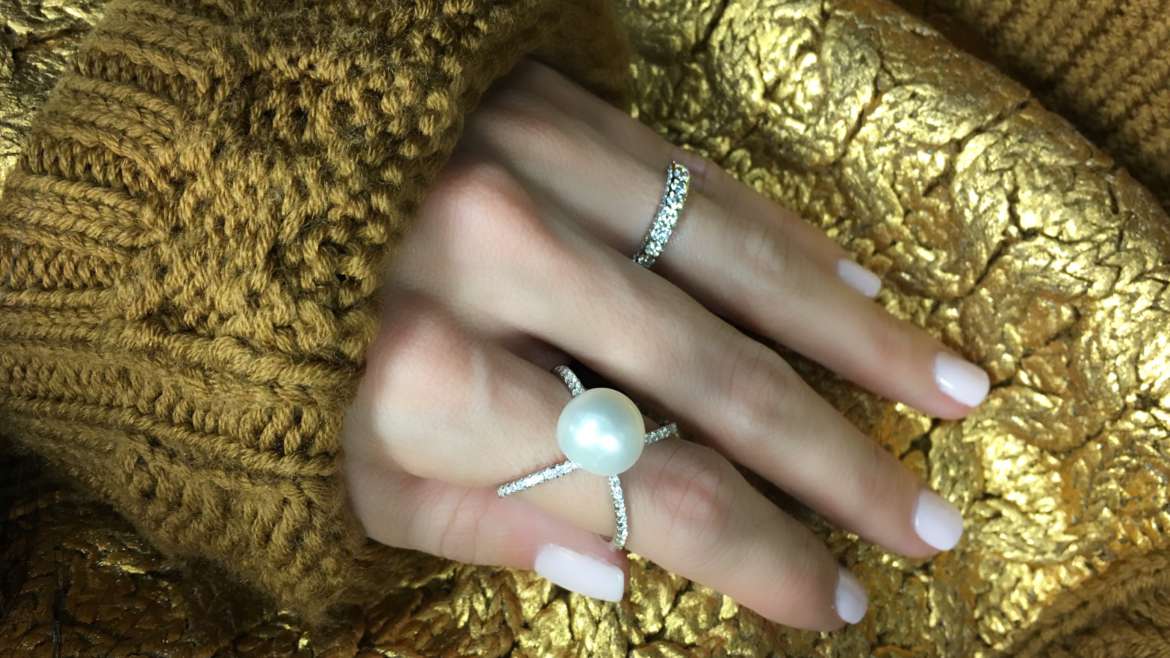 Pearl and Diamond Statement Ring