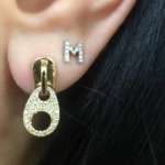 diamond zipper earrings