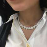 fancy diamond cluster necklace