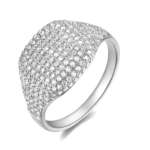 pave dome ring white gold diamond