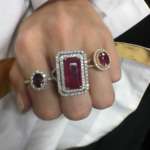 Ruby and diamond rings