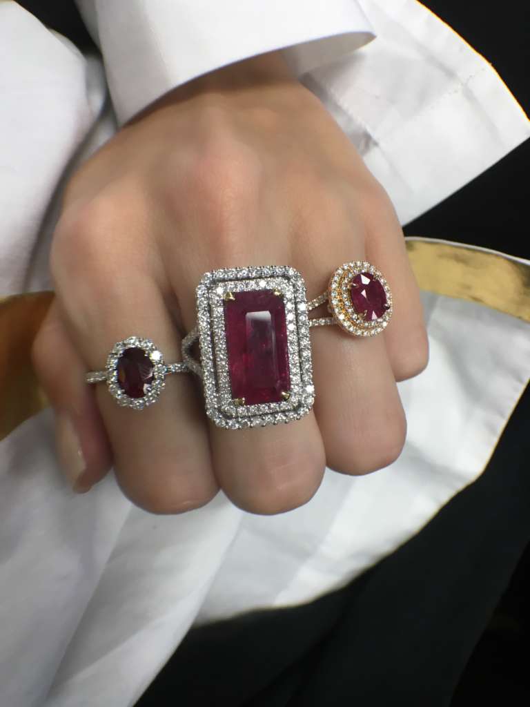 Ruby and diamond rings