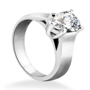 Pear Diamond Solitaire Ring with Open Gallery
