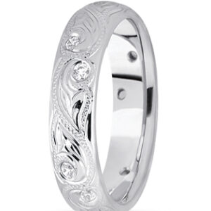 Fancy Diamond Carved Band