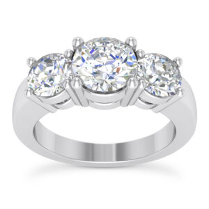 3 Stone Round Diamond Engagement Ring