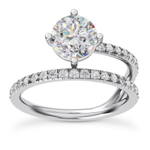 Round Diamond Band and a Half Engagement Ring