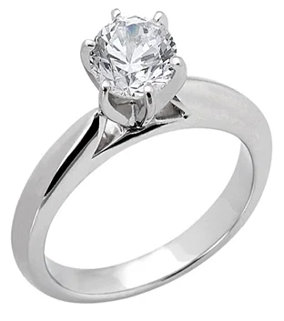 6 Prong Round Brilliant Solitaire Ring setting