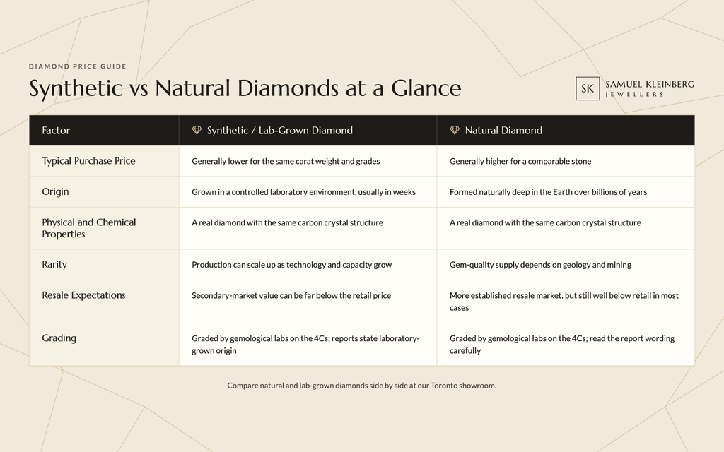 Synthetic Diamond vs. Real Diamond Price